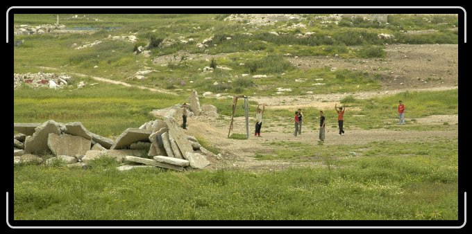 ExBaseFootballField5123 Village boys reclaimed an abandoned and destroyed Israeli military base, transforming it into a football field