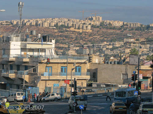 Illegal Israeli settlements or colonies on the high ground of Bethlehem