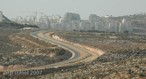 The illegal Israeli settlement, Modi'in Illit and the Fence