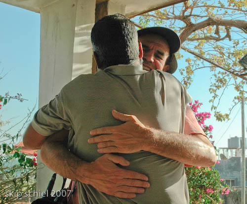 Greeting an activist and artist from Tel Aviv