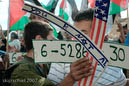 Signs denoting vehicles with Palestinian license plates are not allowed on the road
