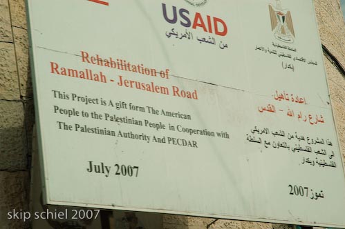 Along the Ramallah-Jerusalem Road, now being reconstructed after the 2002 incursion by Israel