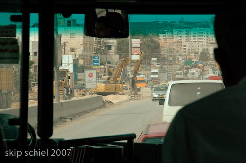 Along the Ramallah-Jerusalem Road, now being reconstructed after the 2002 incursion by Israel