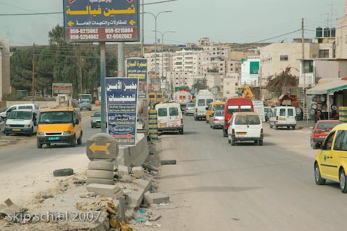 Along the Ramallah-Jerusalem Road, now being reconstructed after the 2002 incursion by Israel