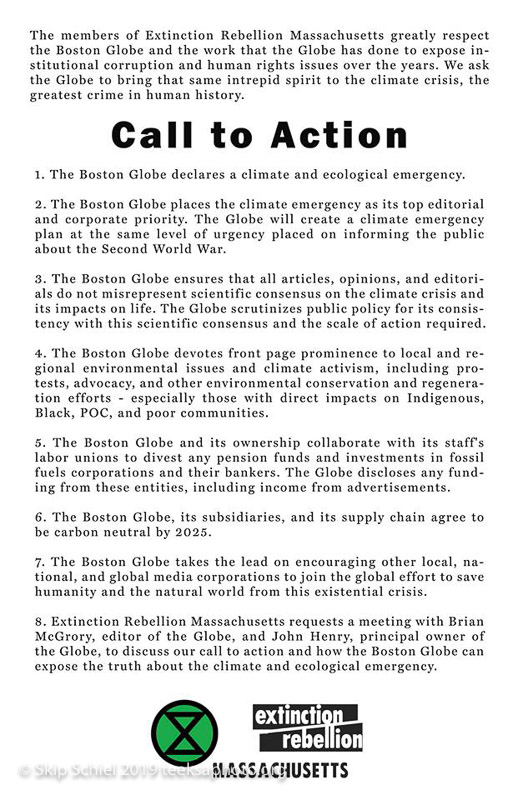 Extinction Rebellion-Boston Globe-Extinction Rebellion-Boston GlobeXR Call to Action